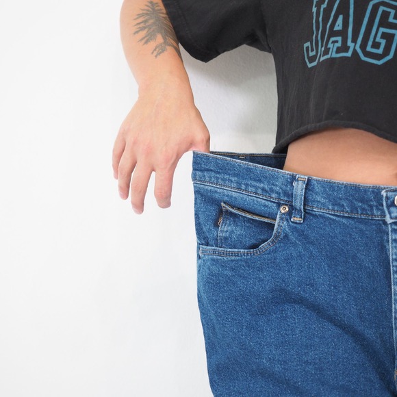 90s Vintage Straight Leg Jeans Women's Size 18 Relaxed Fit High Waisted Waist 39 - Picture 6 of 7